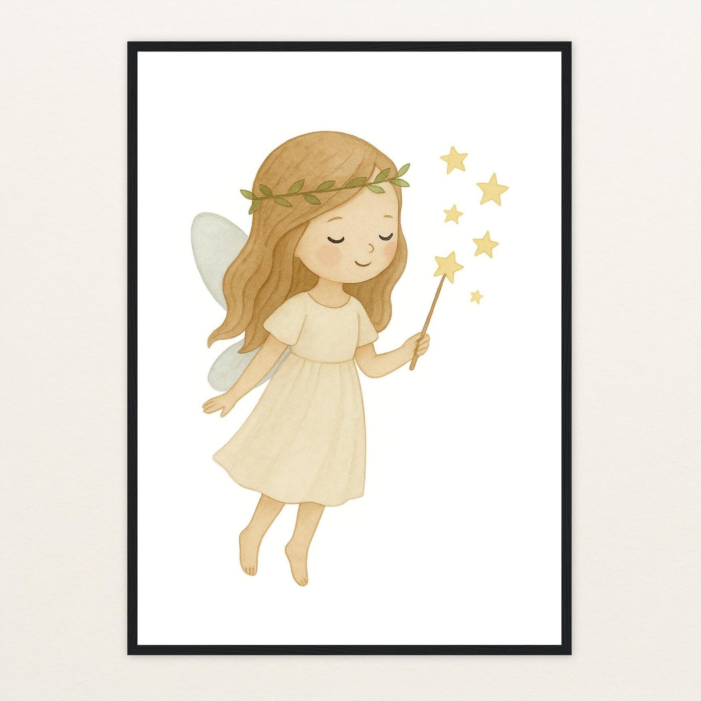 Fina die Fee Poster mit Holzrahmen von tinylearner