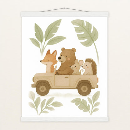 Tierfreunde - Motiv: "Safari" Poster mit Leisten von tinylearner