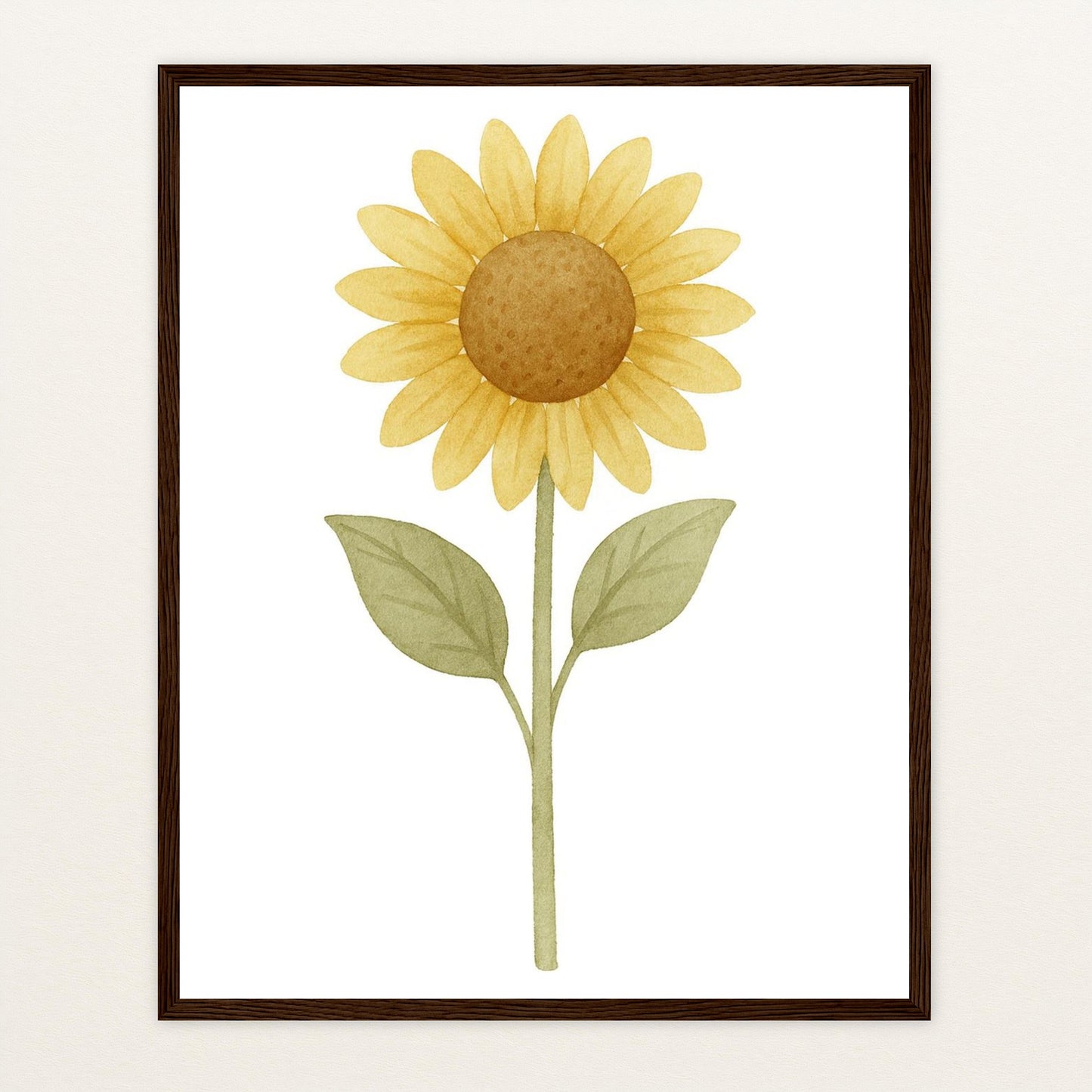 Sonnenblume Poster mit Holzrahmen von tinylearner