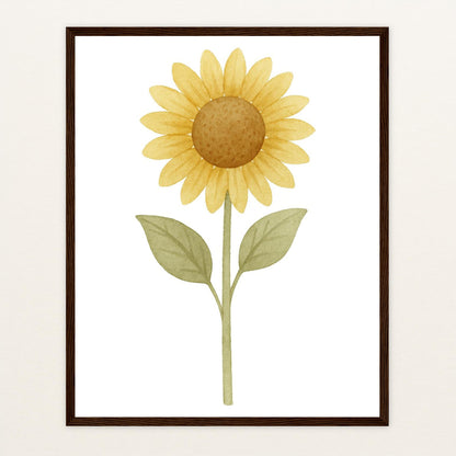 Sonnenblume Poster mit Holzrahmen von tinylearner