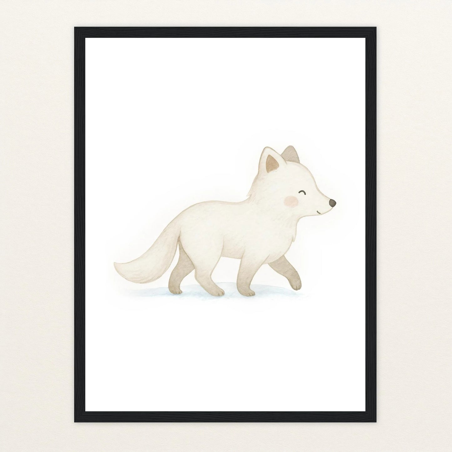 Pino der Polarfuchs Poster mit Holzrahmen von tinylearner