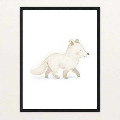 Pino der Polarfuchs Poster mit Holzrahmen von tinylearner
