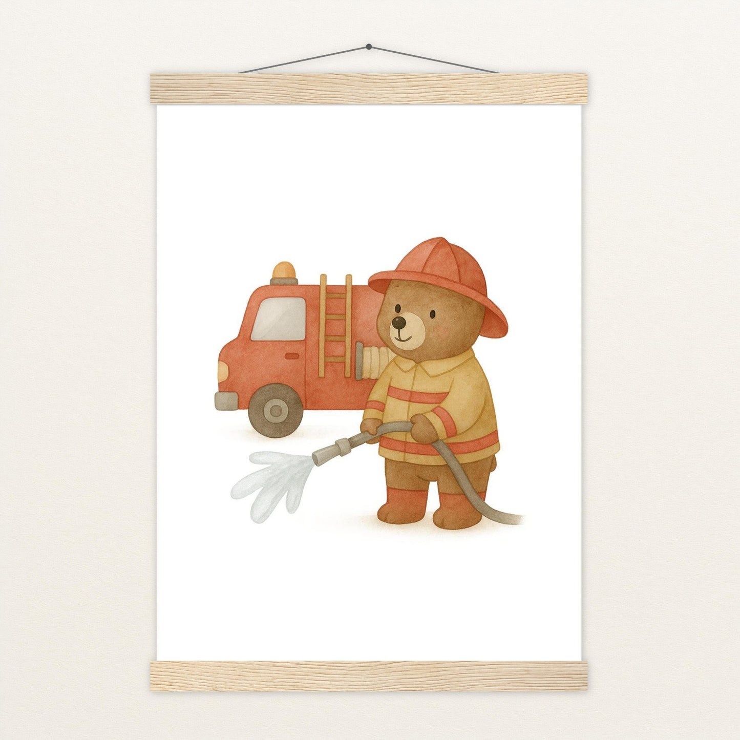 Balu der Bär - Motiv: "Feuerwehr" Poster mit Leisten von tinylearner