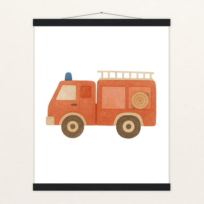 Feuerwehrauto Poster mit Leisten von tinylearner