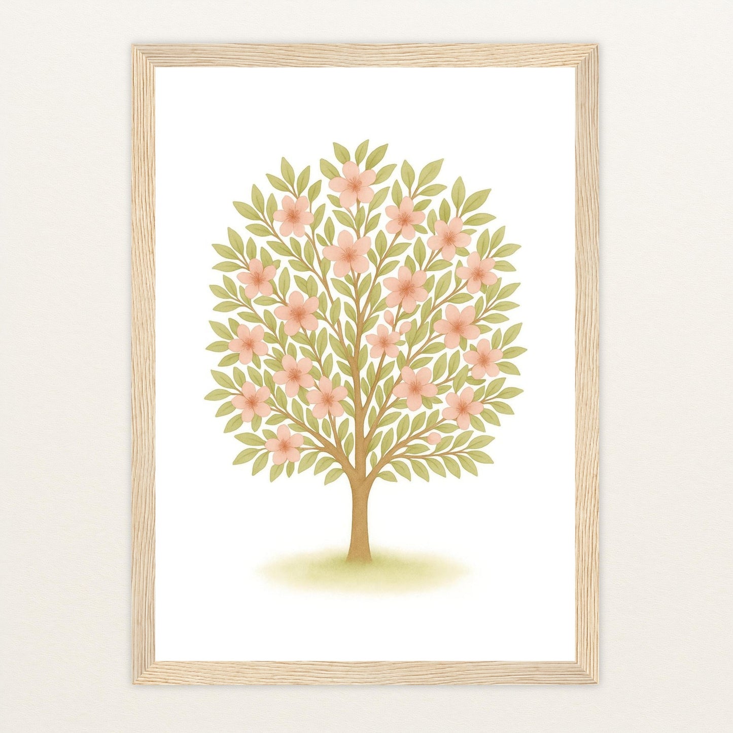 Kirschbaum Poster mit Holzrahmen von tinylearner