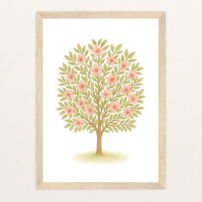 Kirschbaum Poster mit Holzrahmen von tinylearner