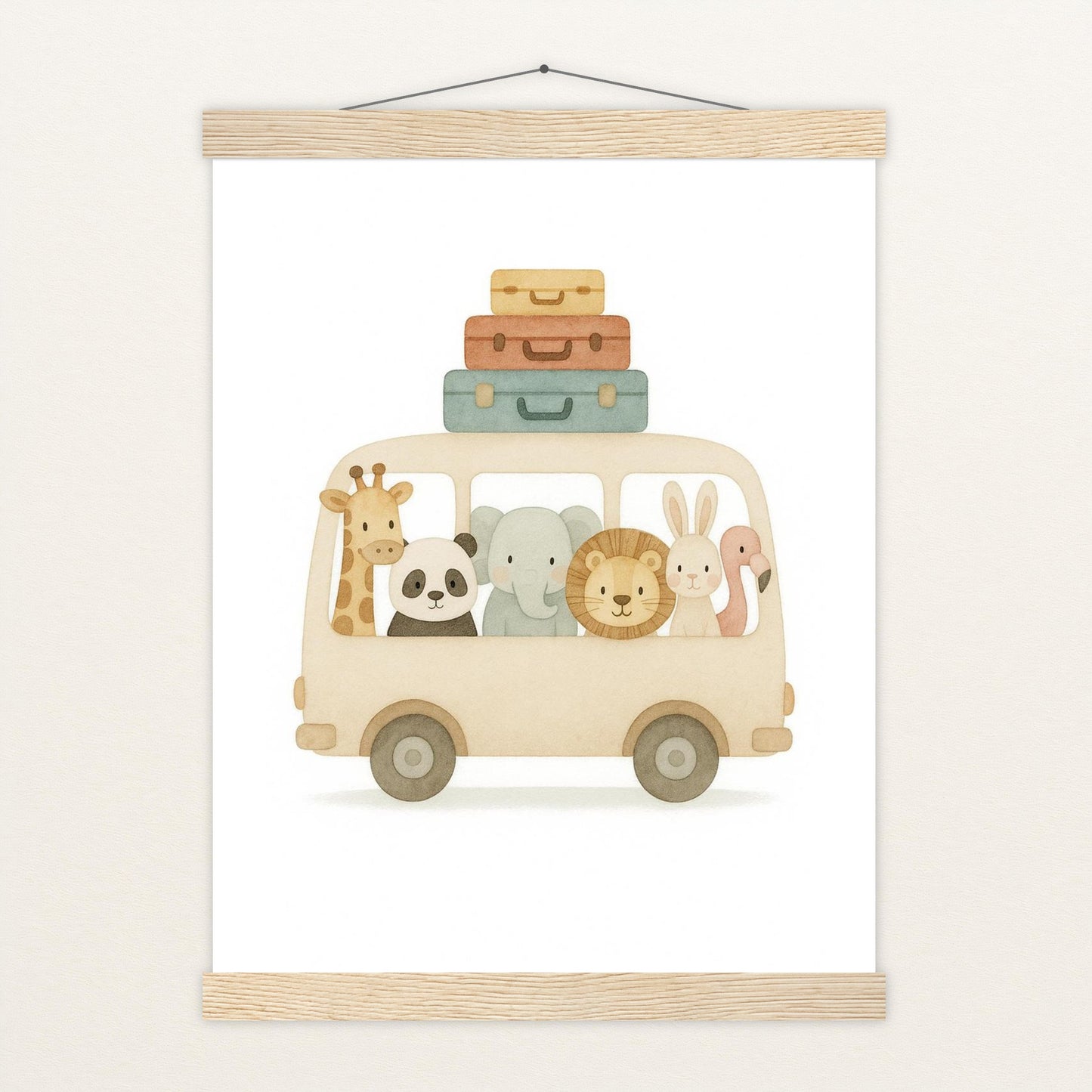 Tierfreunde - Motiv: "Reisebus" Poster mit Leisten von tinylearner