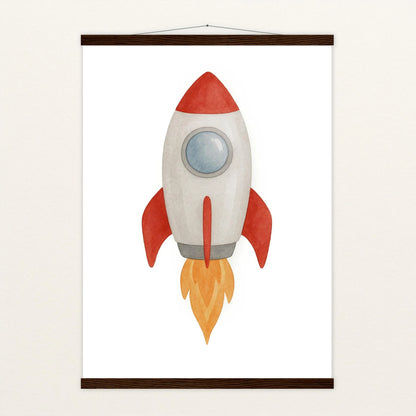 Rakete Poster mit Leisten von tinylearner