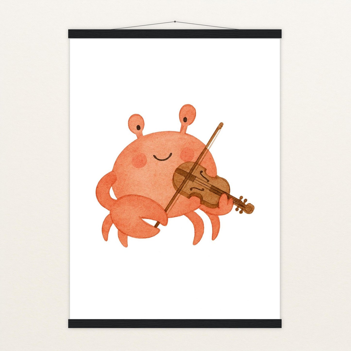 Krabbi der Krebs - Motiv: "Geige" Poster mit Leisten von tinylearner