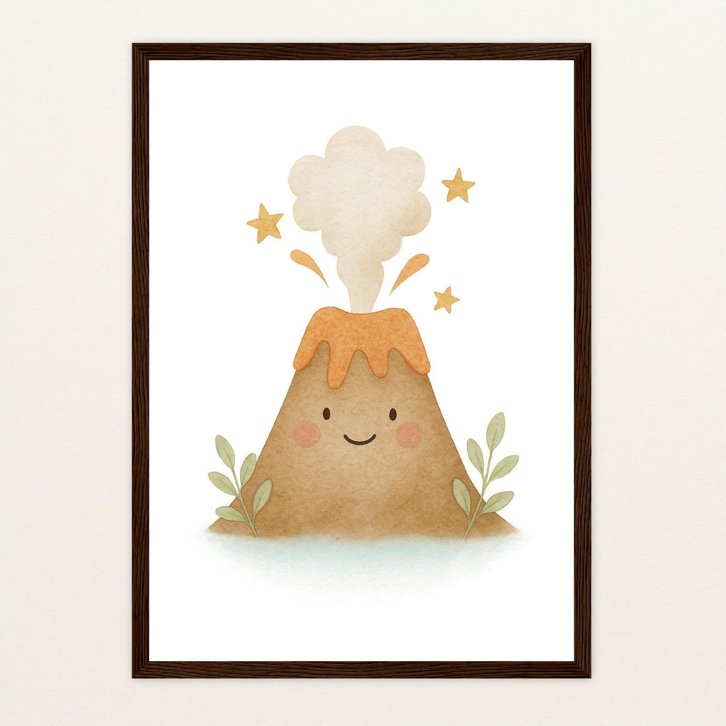 Vulkan Poster mit Holzrahmen von tinylearner