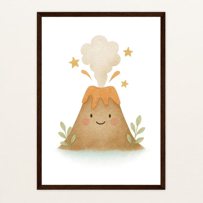 Vulkan Poster mit Holzrahmen von tinylearner