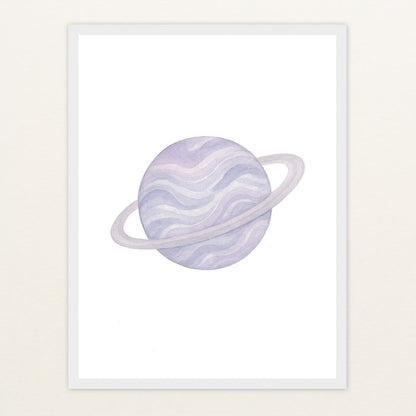 Planet Poster mit Holzrahmen von tinylearner