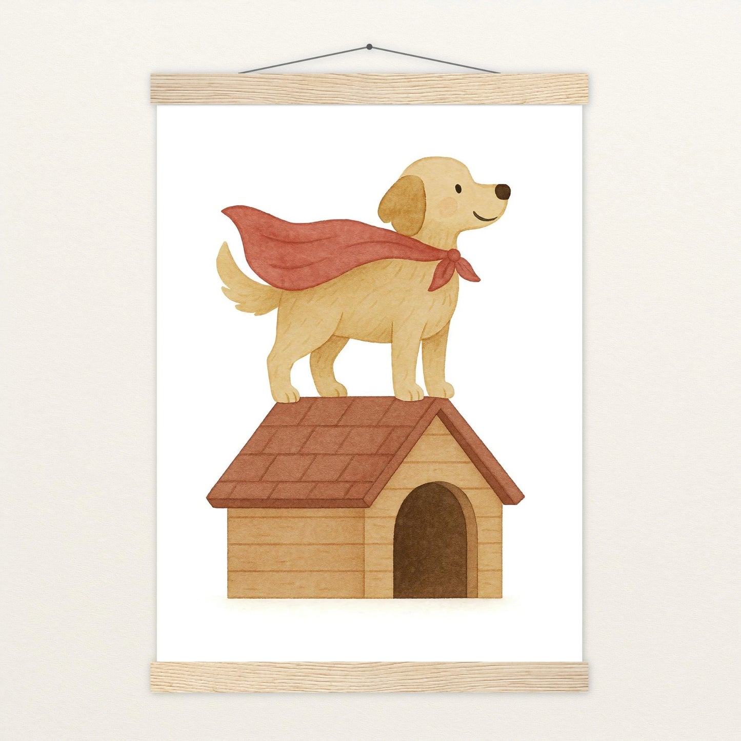 Hugo der Hund - Motiv: "Superheld" Poster mit Leisten von tinylearner