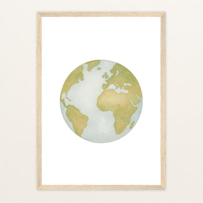 Erde Poster mit Holzrahmen von tinylearner
