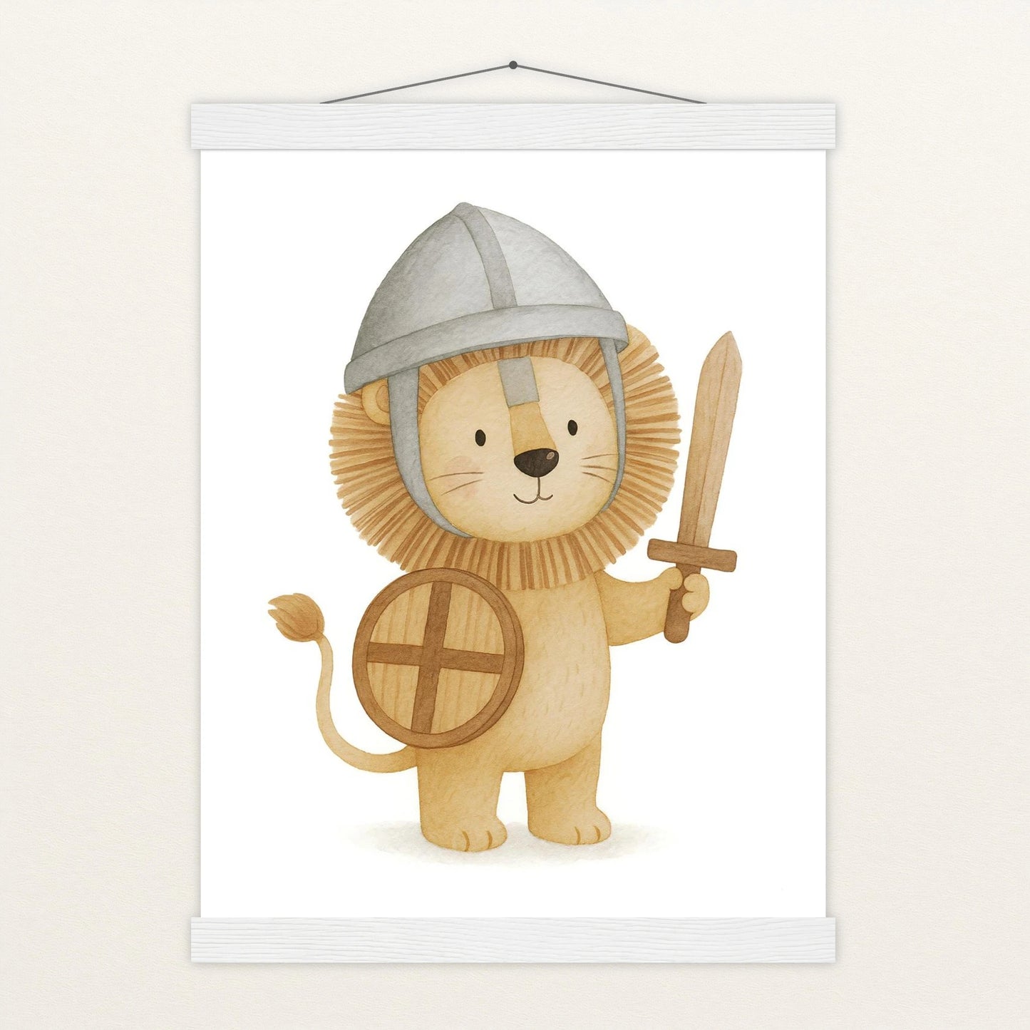 Leo der Löwe - Motiv: "Ritter" Poster mit Leisten von tinylearner