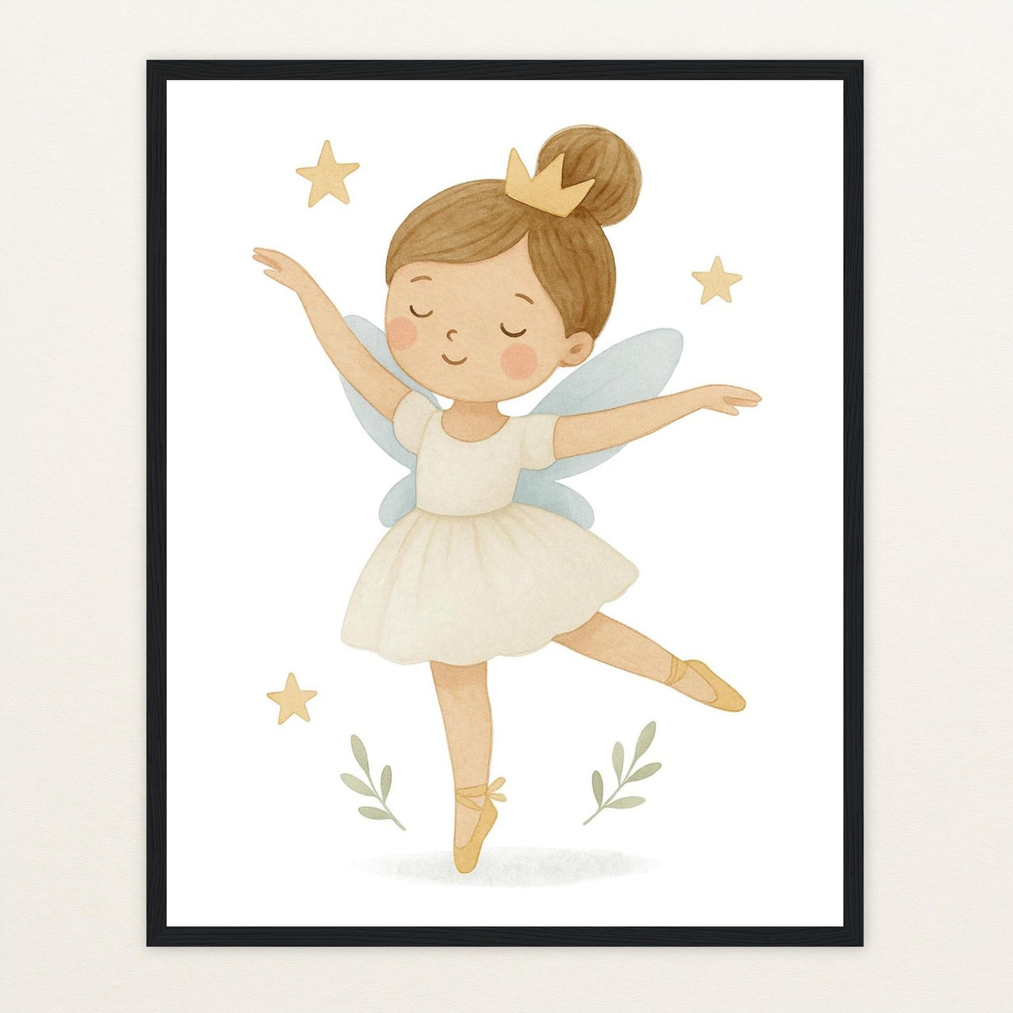 Fina die Fee - Motiv: "Ballett" Poster mit Holzrahmen von tinylearner