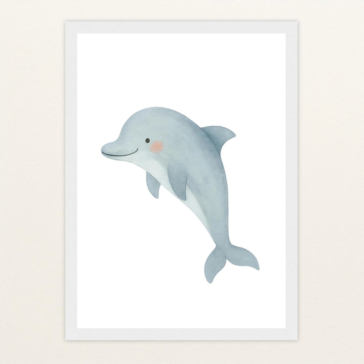 Dora der Delfin Poster mit Holzrahmen von tinylearner