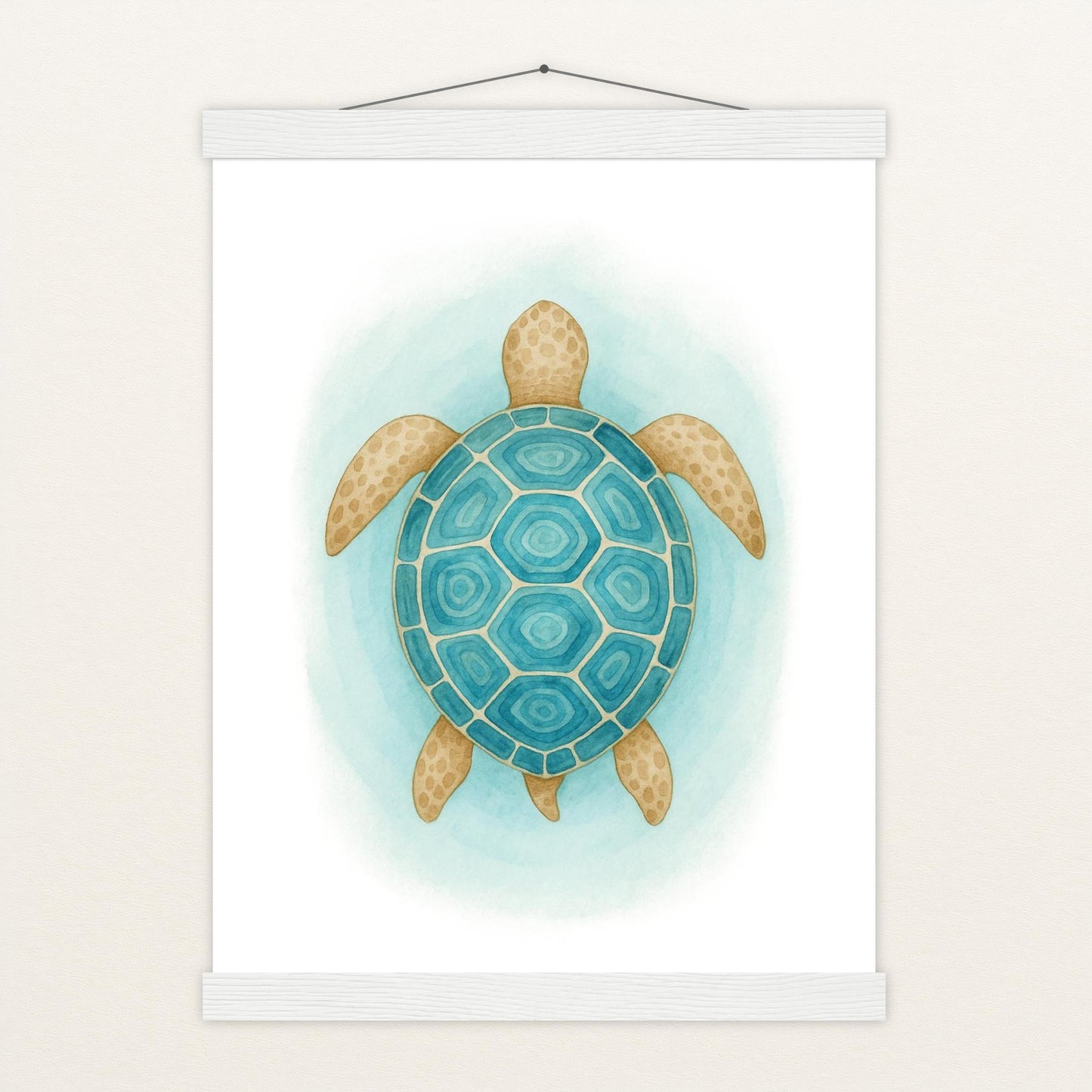 Sora die Schildkröte - Motiv: "Treiben" Poster mit Leisten von tinylearner