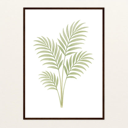 Howea-Blatt Poster mit Holzrahmen von tinylearner