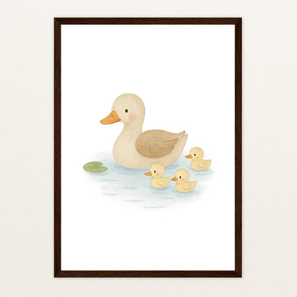 Gusi die Gans - Motiv: "Teich" Poster mit Holzrahmen von tinylearner
