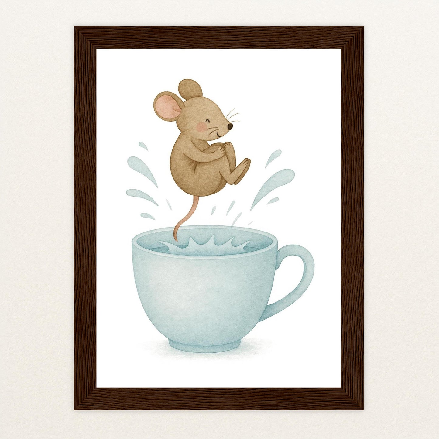 Mimi die Maus - Motiv: "Pool" Poster mit Holzrahmen von tinylearner