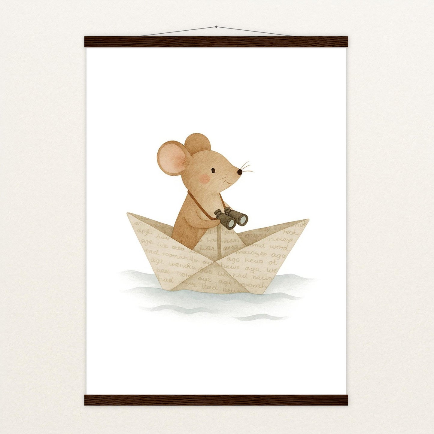 Mimi die Maus - Motiv: "Papierschiff" Poster mit Leisten von tinylearner