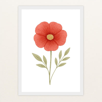 Mohnblume Poster mit Holzrahmen von tinylearner