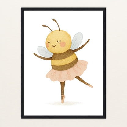 Bibi die Biene - Motiv: "Ballett" Poster mit Holzrahmen von tinylearner