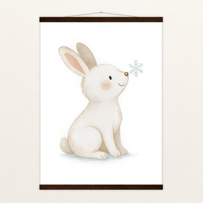 Sina der Schneehase Poster mit Leisten von tinylearner