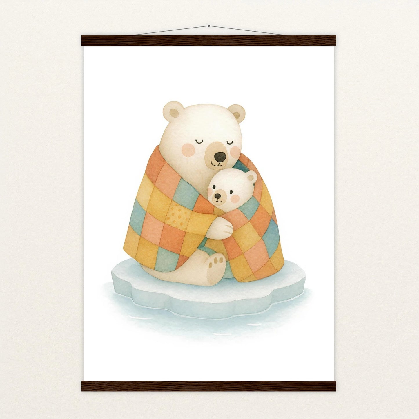 Pummel der Polarbär - Motiv: "Familie" Poster mit Leisten von tinylearner