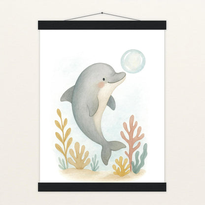 Dora der Delfin - Motiv: "Luftblase" Poster mit Leisten von tinylearner