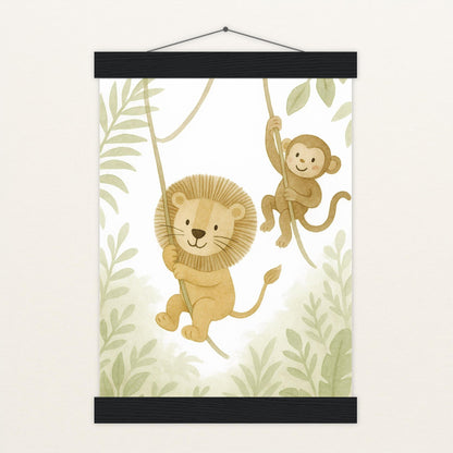 Tierfreunde - Motiv: "Lianen" Poster mit Leisten von tinylearner