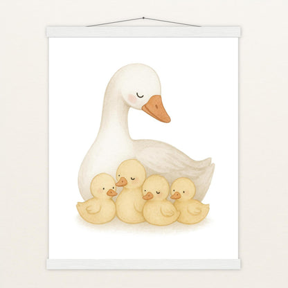 Gusi die Gans - Motiv: "Familie" Poster mit Leisten von tinylearner