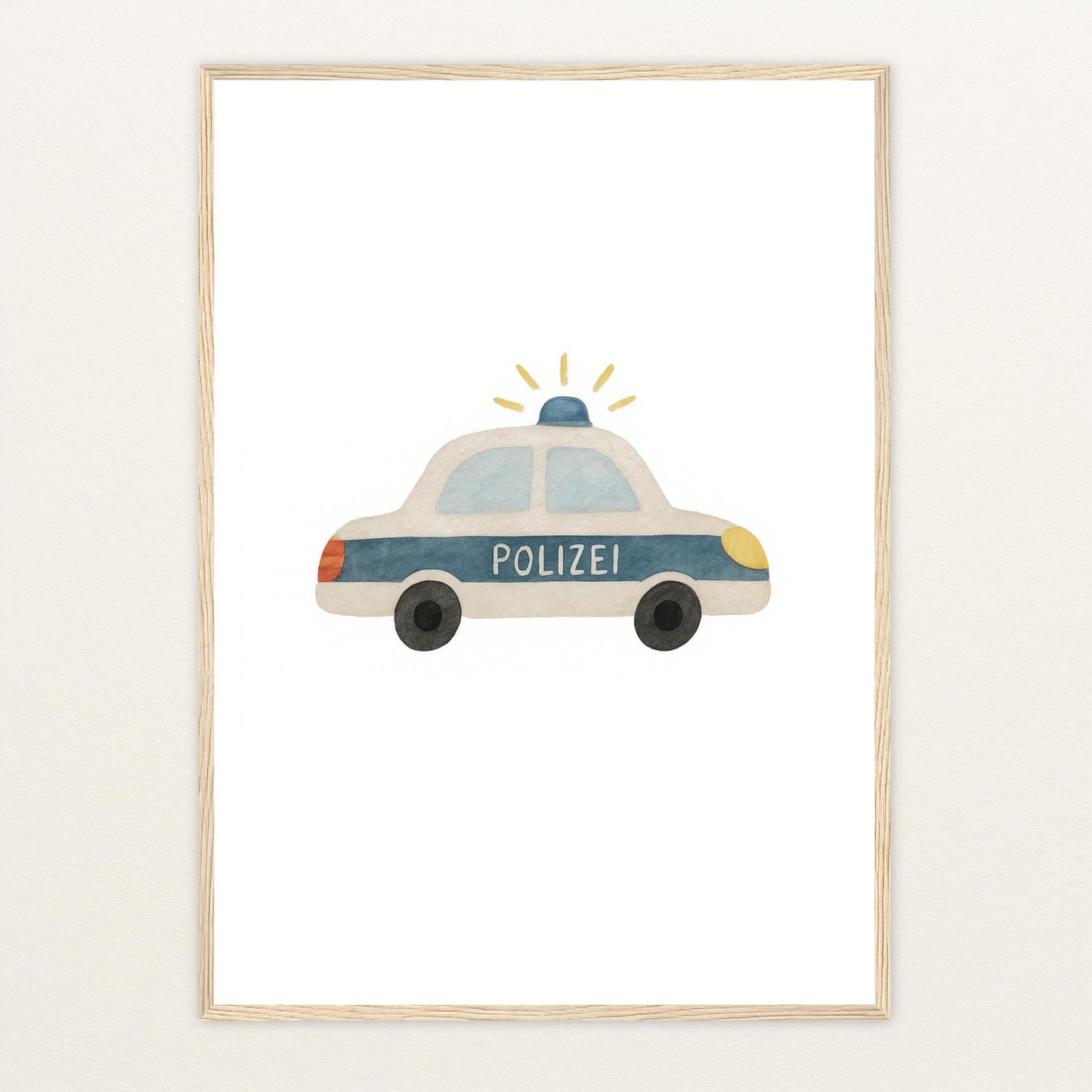 Polizei Poster mit Holzrahmen von tinylearner
