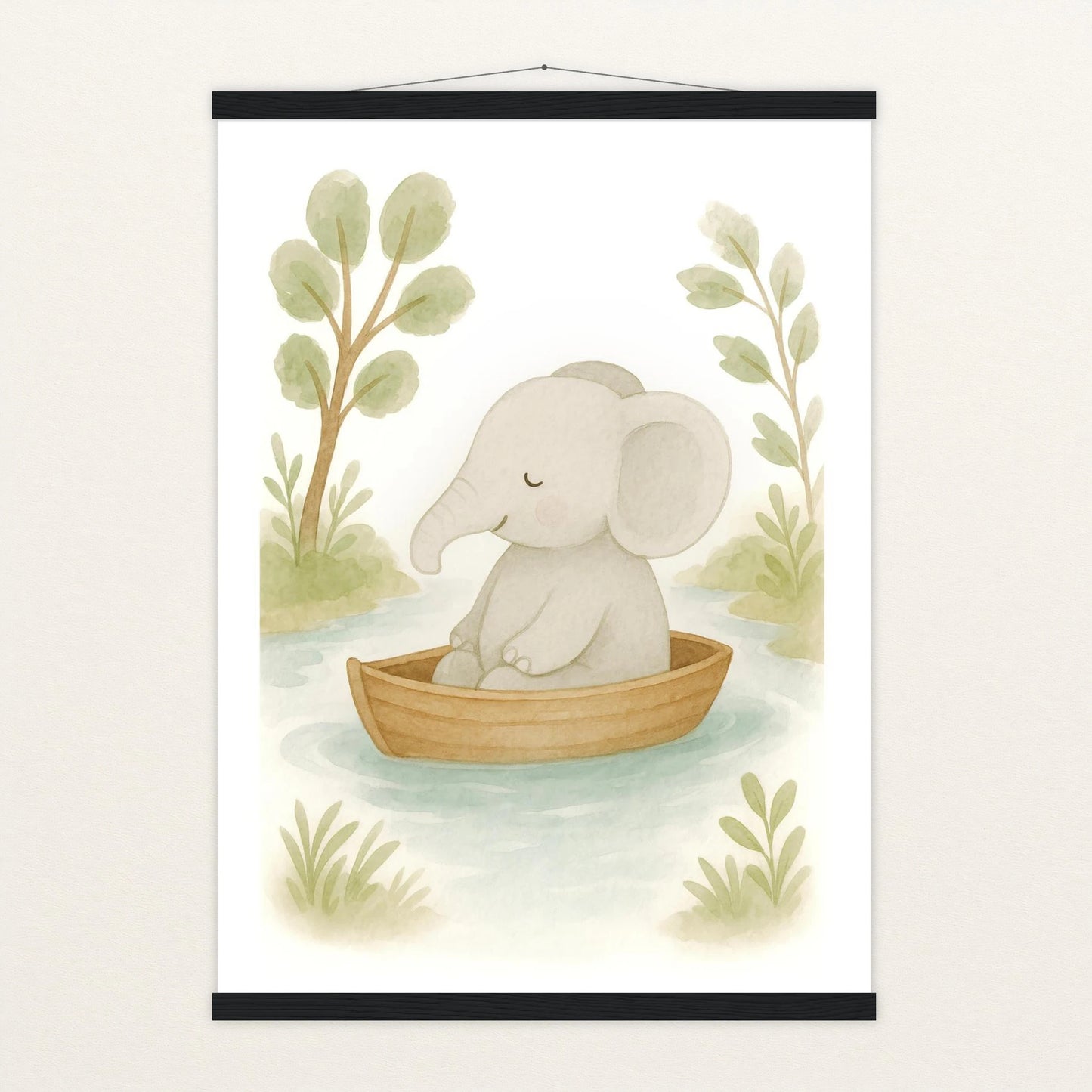 Emil der Elefant - Motiv: "Boot" Poster mit Leisten von tinylearner