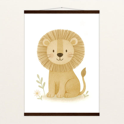 Leo der Löwe Poster mit Leisten von tinylearner
