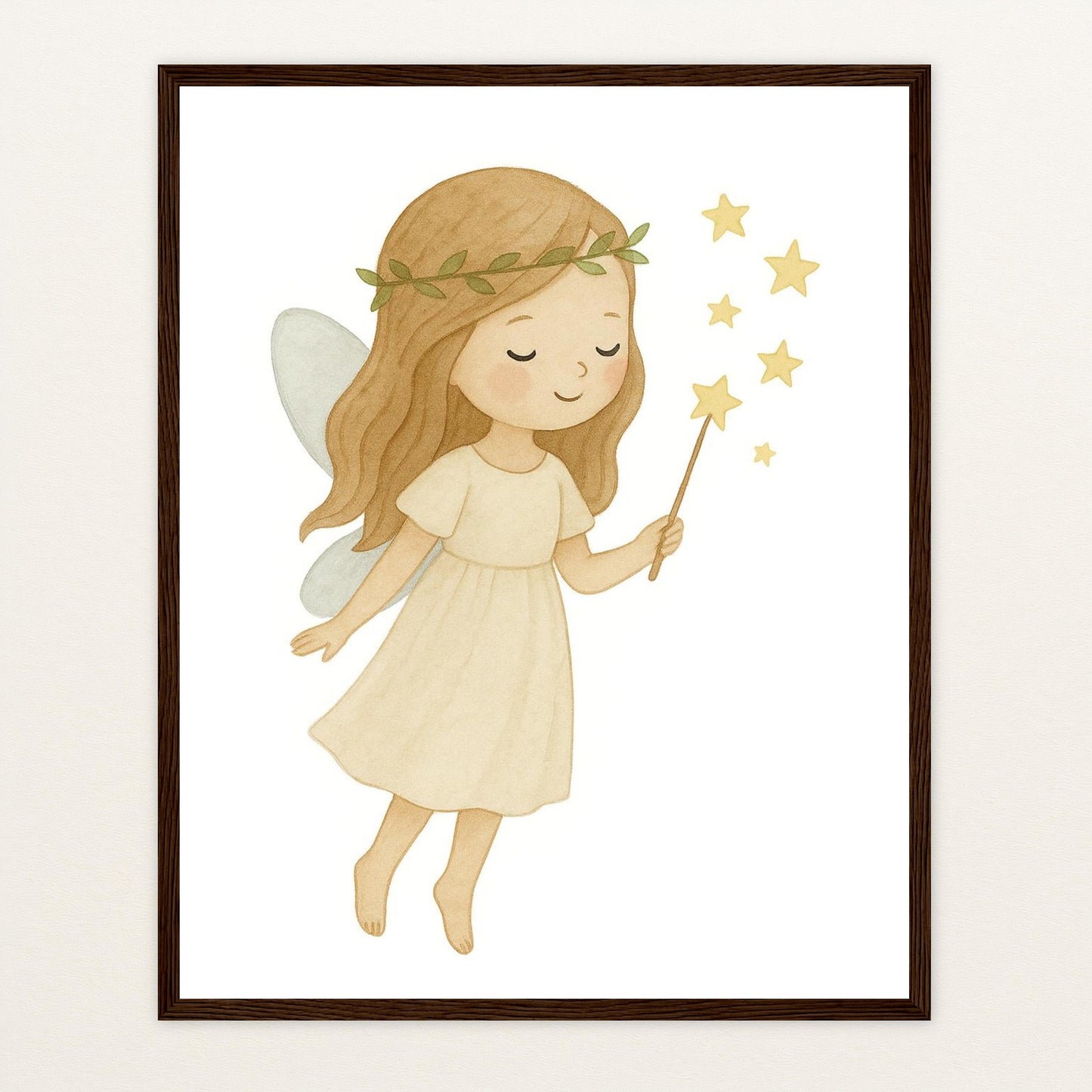 Fina die Fee Poster mit Holzrahmen von tinylearner