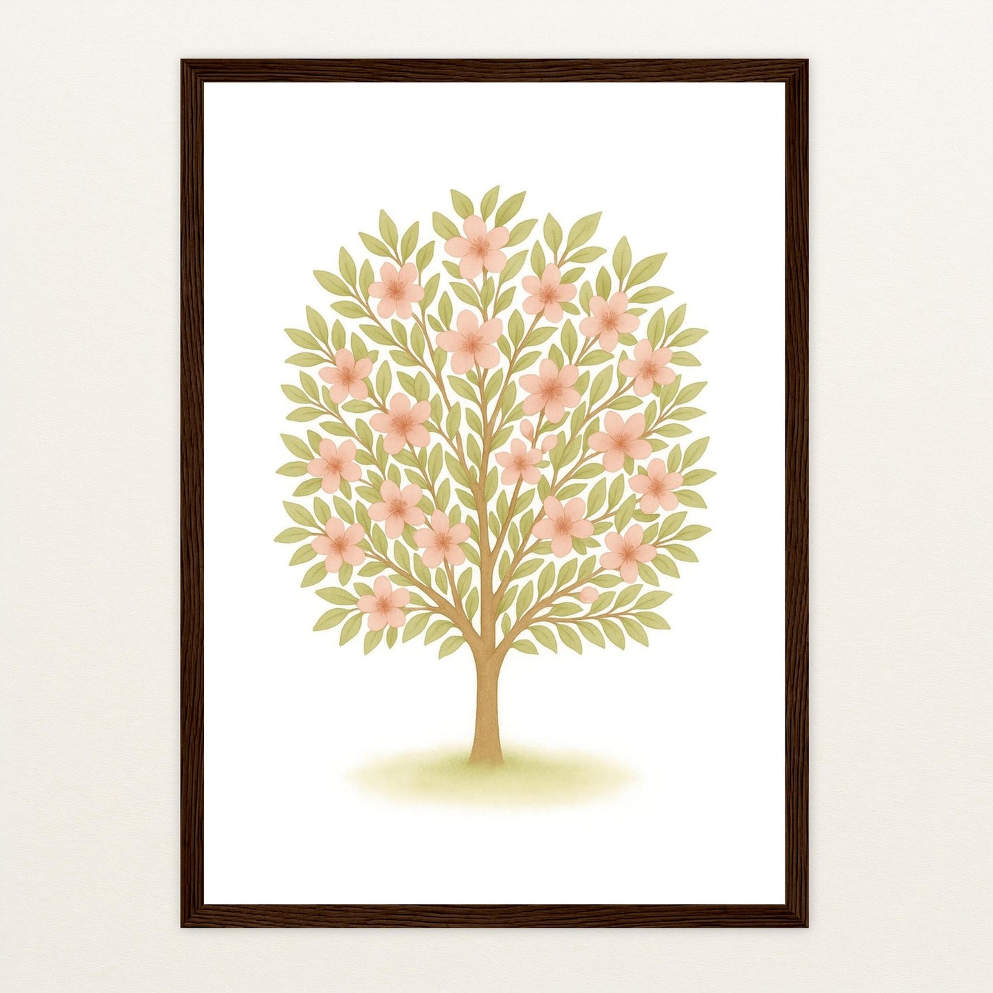 Kirschbaum Poster mit Holzrahmen von tinylearner