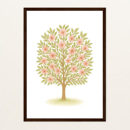 Kirschbaum Poster mit Holzrahmen von tinylearner