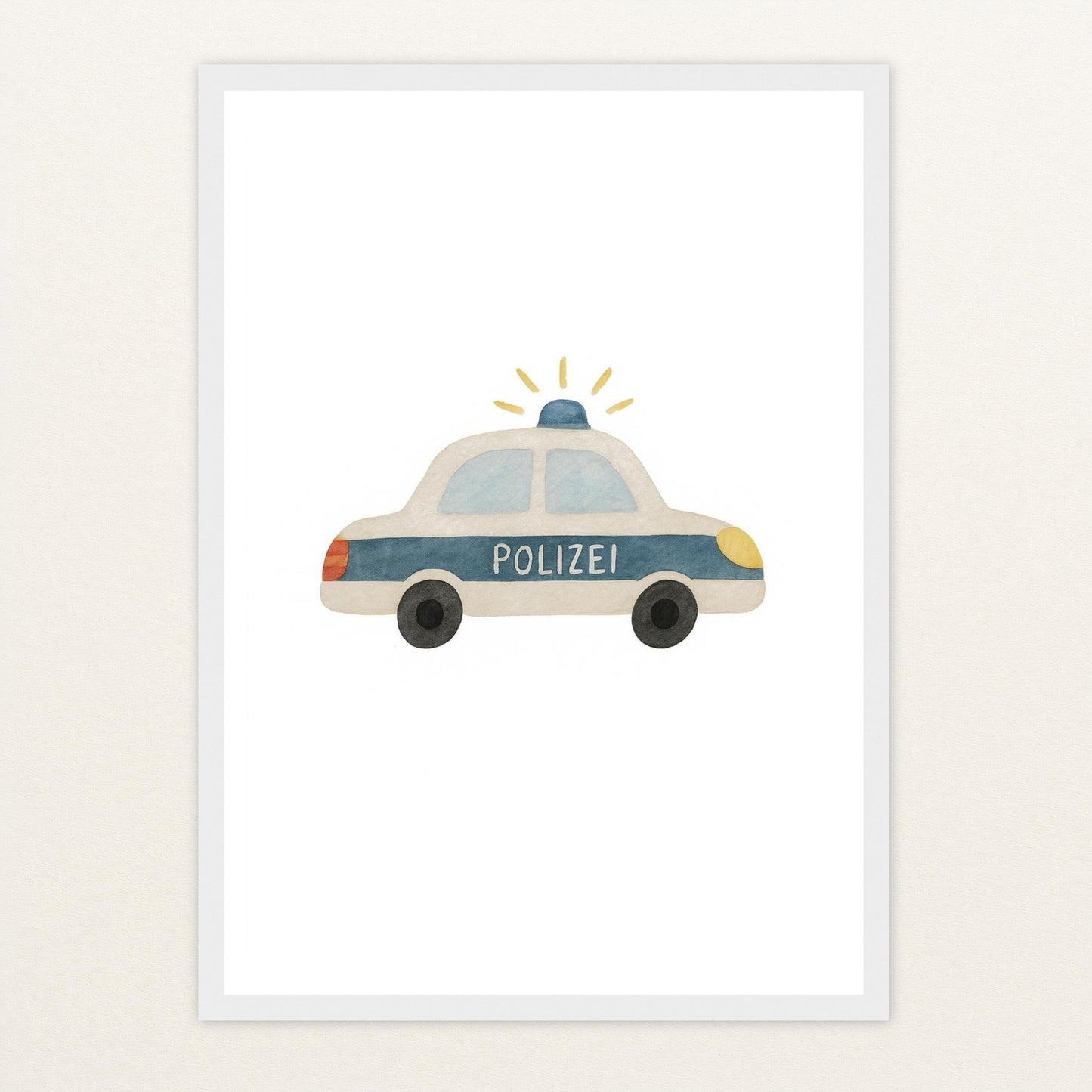 Polizei Poster mit Holzrahmen von tinylearner