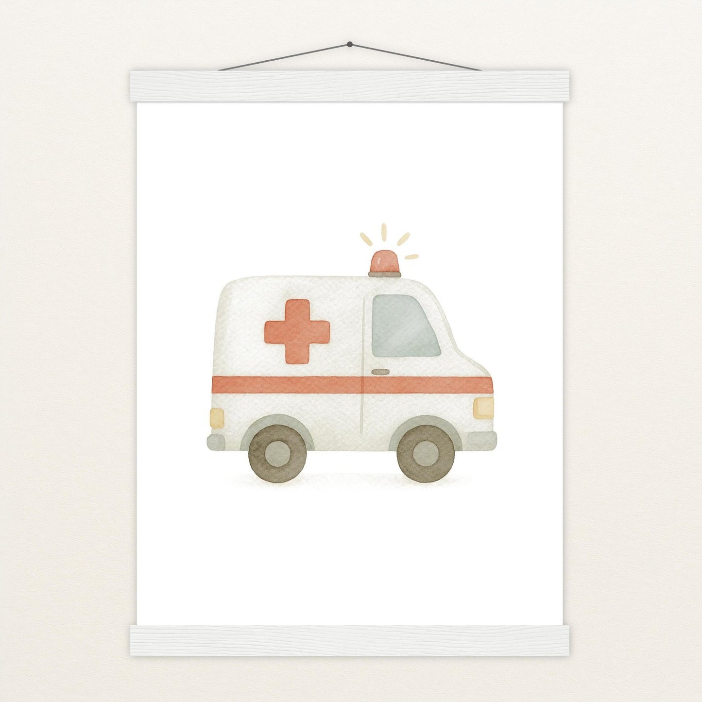 Krankenwagen Poster mit Leisten von tinylearner