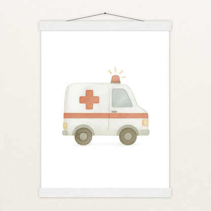 Krankenwagen Poster mit Leisten von tinylearner