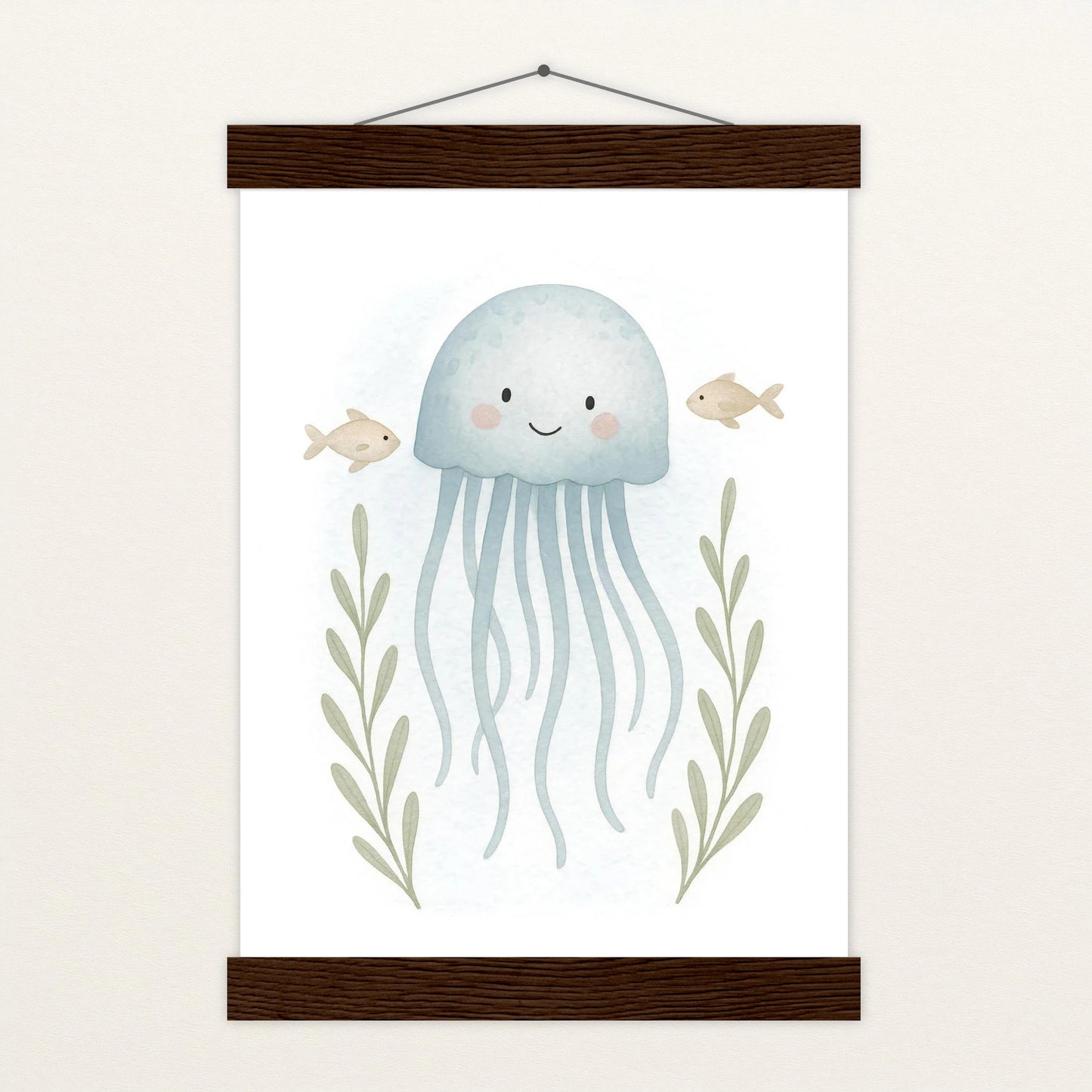 Quinn die Qualle Poster mit Leisten von tinylearner