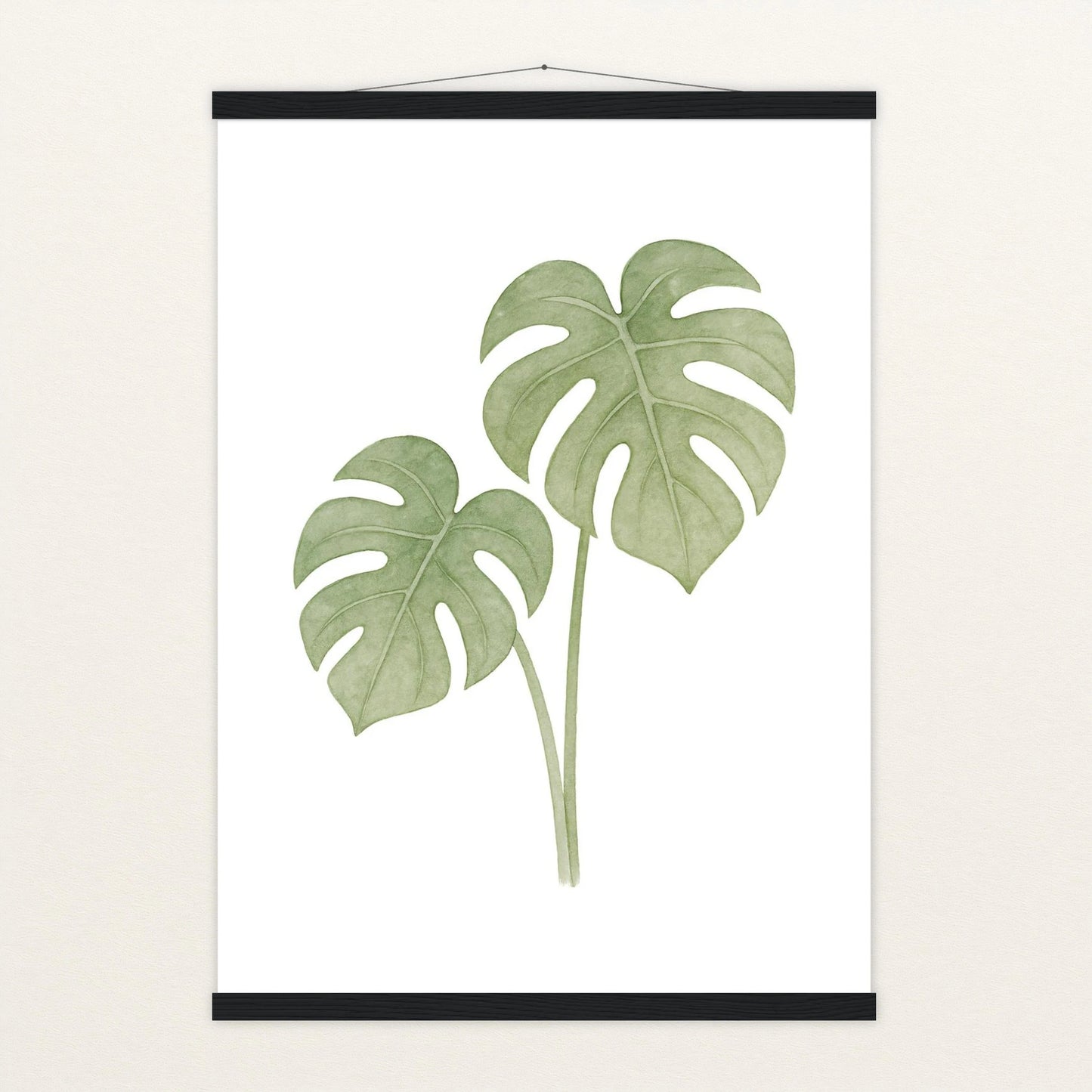 Monstera-Blätter Poster mit Leisten von tinylearner