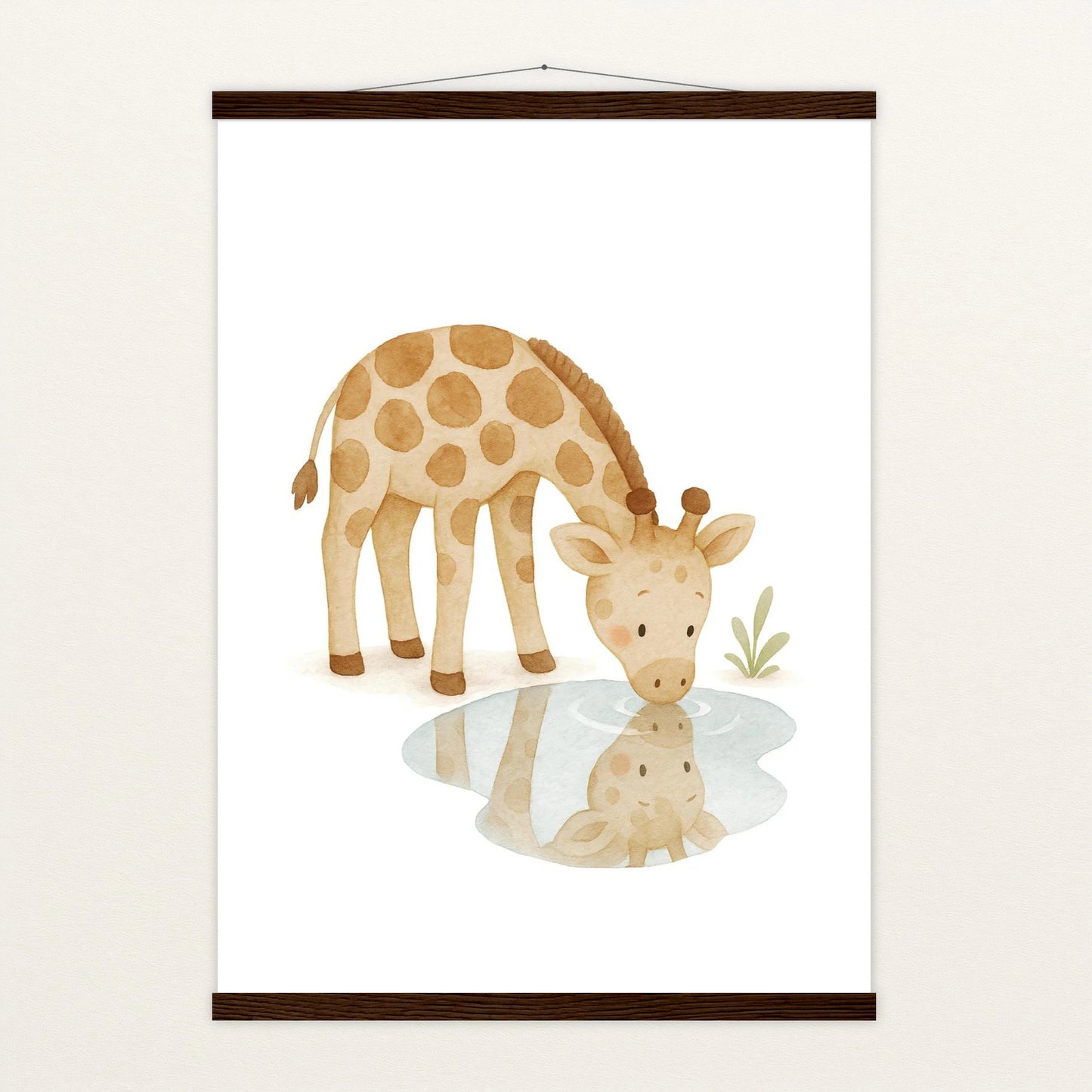 Greta die Giraffe - Motiv: "Trinken" Poster mit Leisten von tinylearner