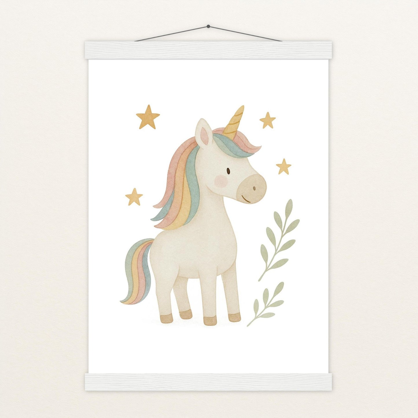 Luni das Einhorn Poster mit Leisten von tinylearner