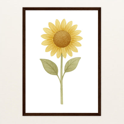 Sonnenblume Poster mit Holzrahmen von tinylearner