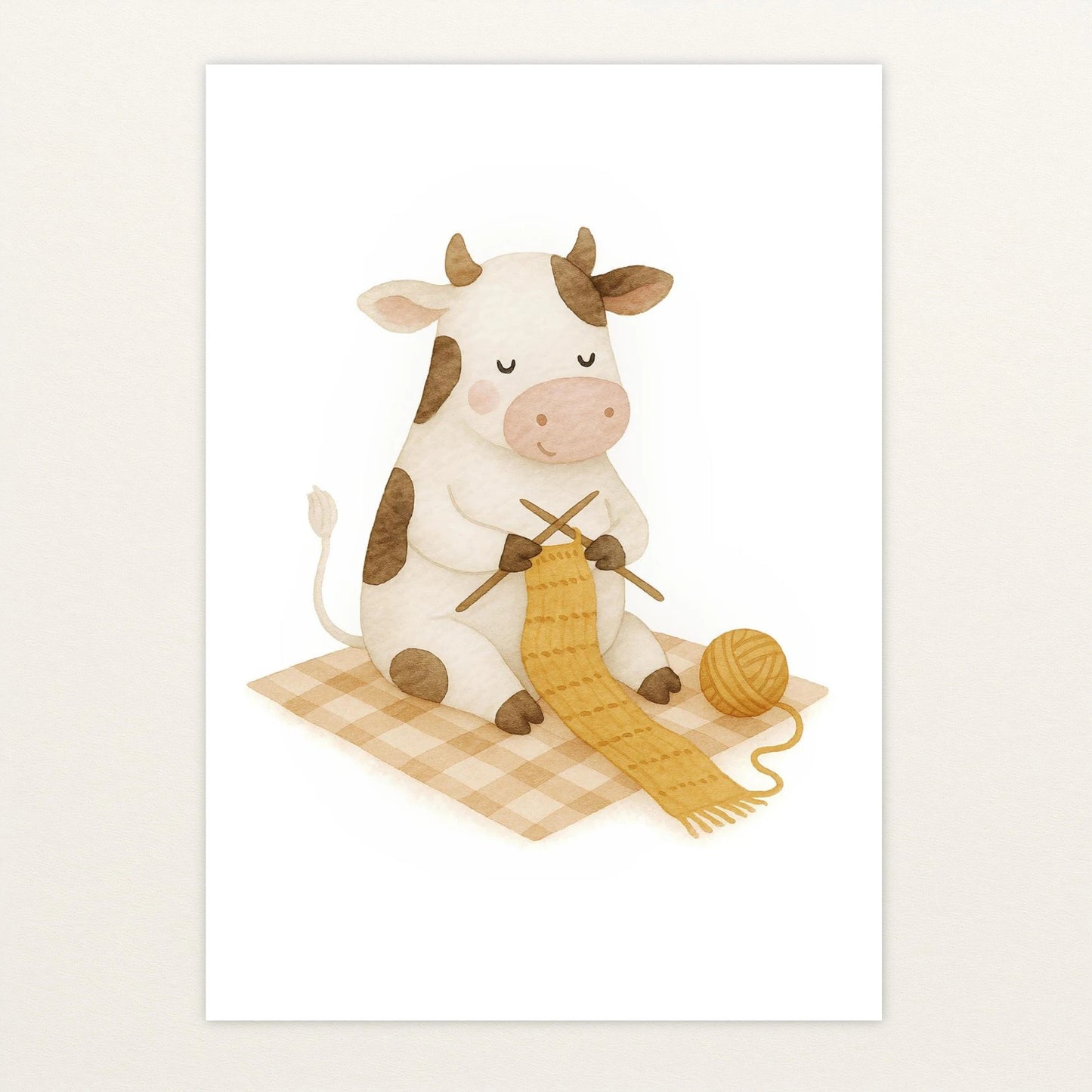 Klara die Kuh - Motiv: "Häkeln" Poster von tinylearner