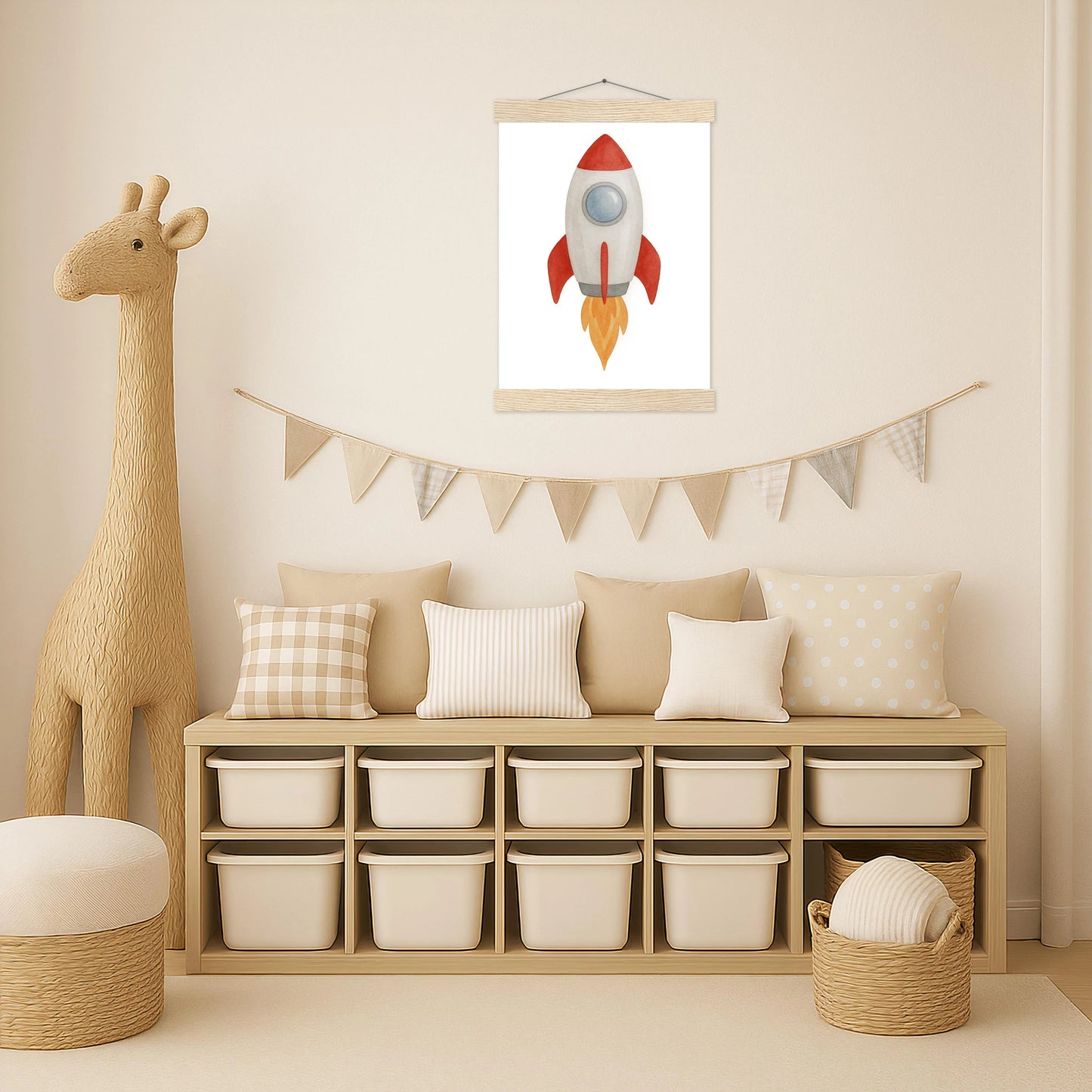 Rakete Poster mit Leisten von tinylearner