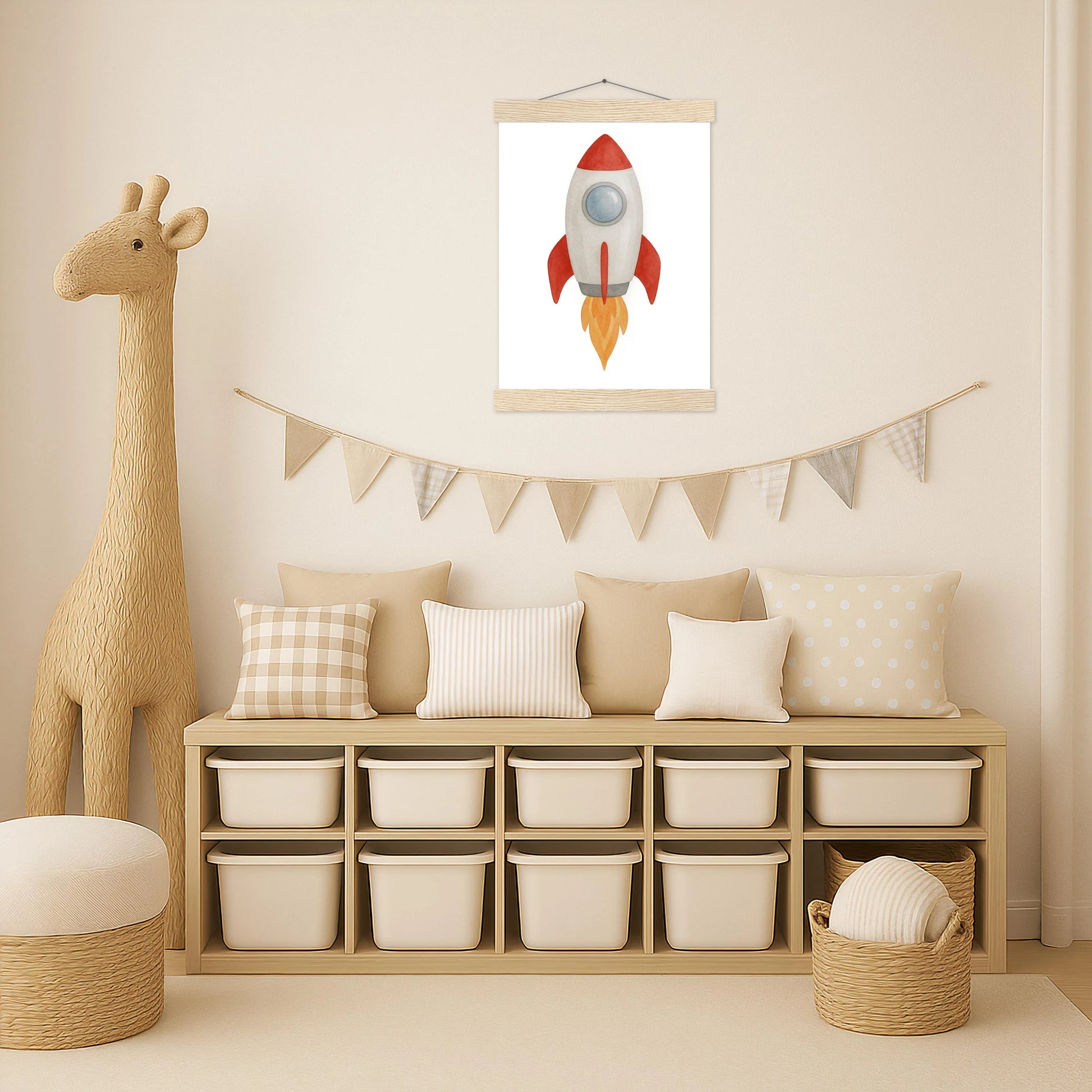 Rakete Poster mit Leisten von tinylearner